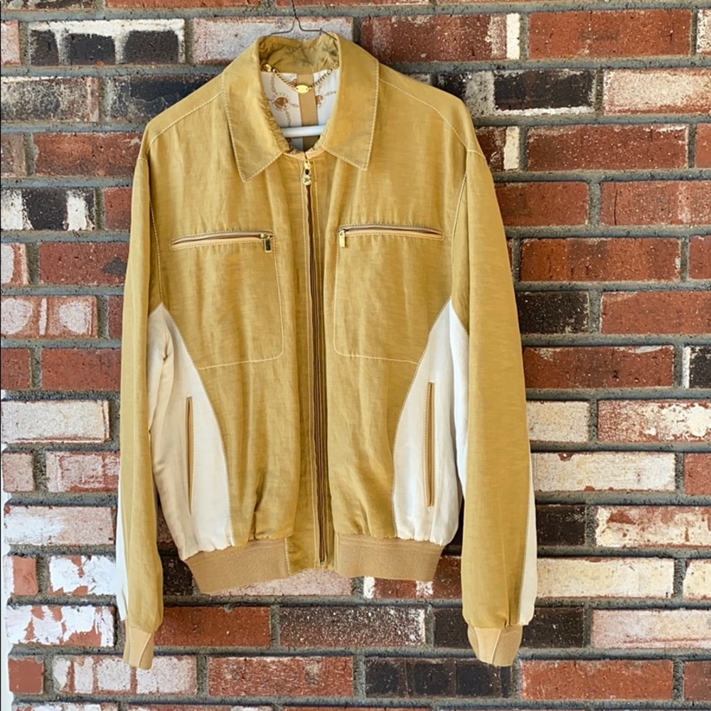 Mens Battaglia Beverly Hills Tan Jacket Size 48 Made In Italy🇮🇹🧥